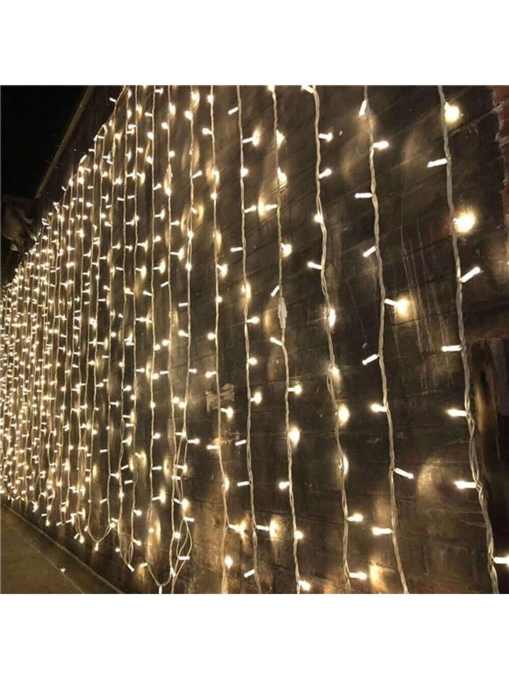 300 LED Curtain String Lights Warm White Fairy Twinkle Window Wall Decor